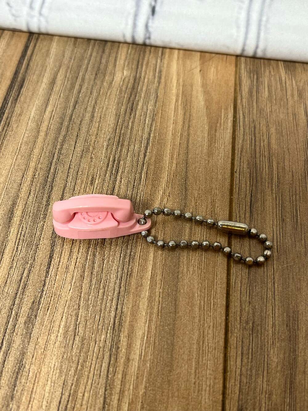 Vintage 1960s Bell System Princess Phone Pink Advertising Keychain Charm Retro